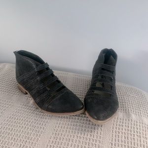 Free People black zipper bootie